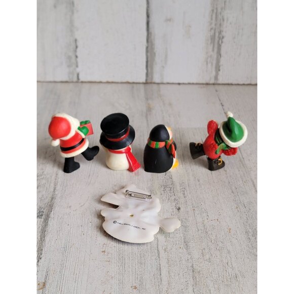 Vintage Hallmark penguin Santa figure Xmas red cardinal bird set - Picture 8 of 8